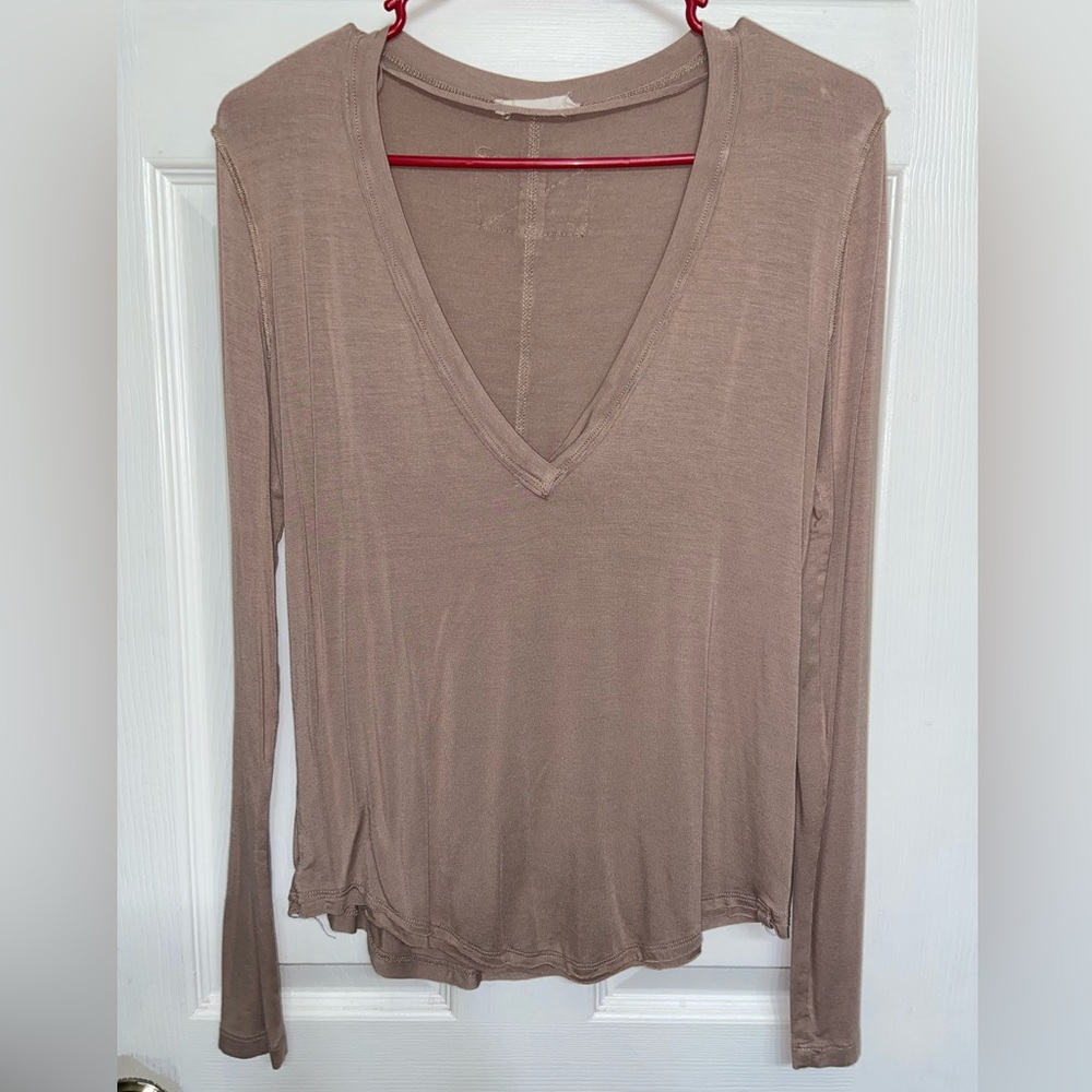 Free People Brown Shirt Top Blouse XS